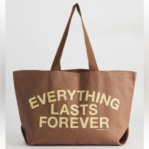 NEW UO Cul De Sac Brown Canvas Novelty Streetwear Travel Carry All Tote Bag NWT